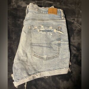 AE strigid super high-waisted ripped relaxed denim short